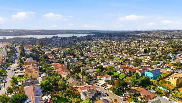 an aerial view of multiple house