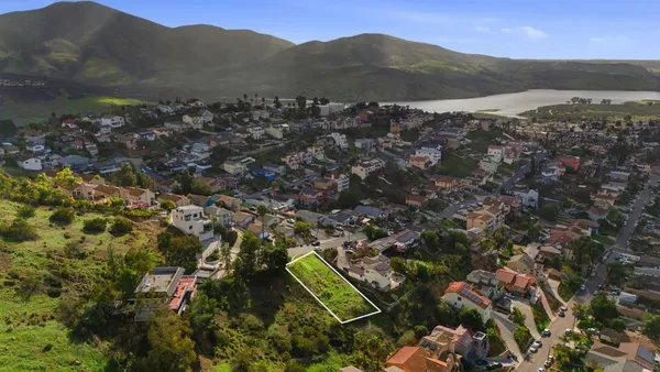a view of a city with a mountain