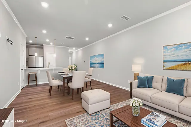 a living room with furniture