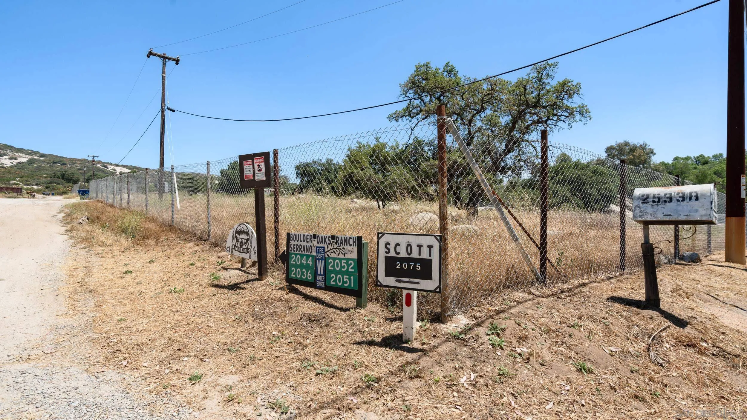 2075 Boulder Oaks Road Potrero, CA 91963 - Photo 37 of 41 a sign board on the side of the road