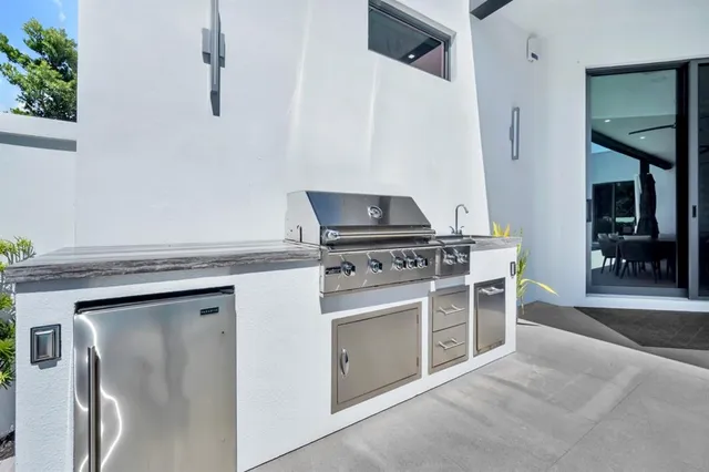 a view of a backyard with a garden