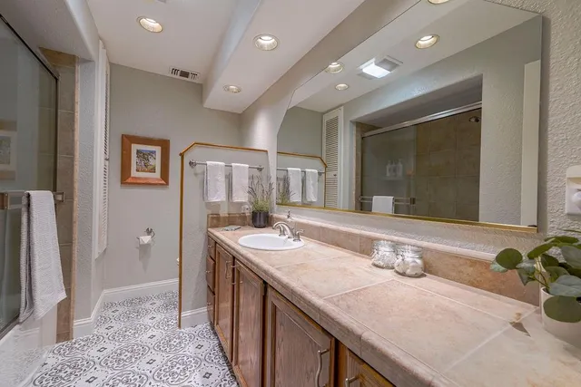 a bathroom with a shower