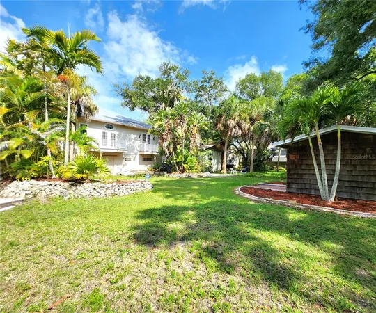a view of outdoor space with garden