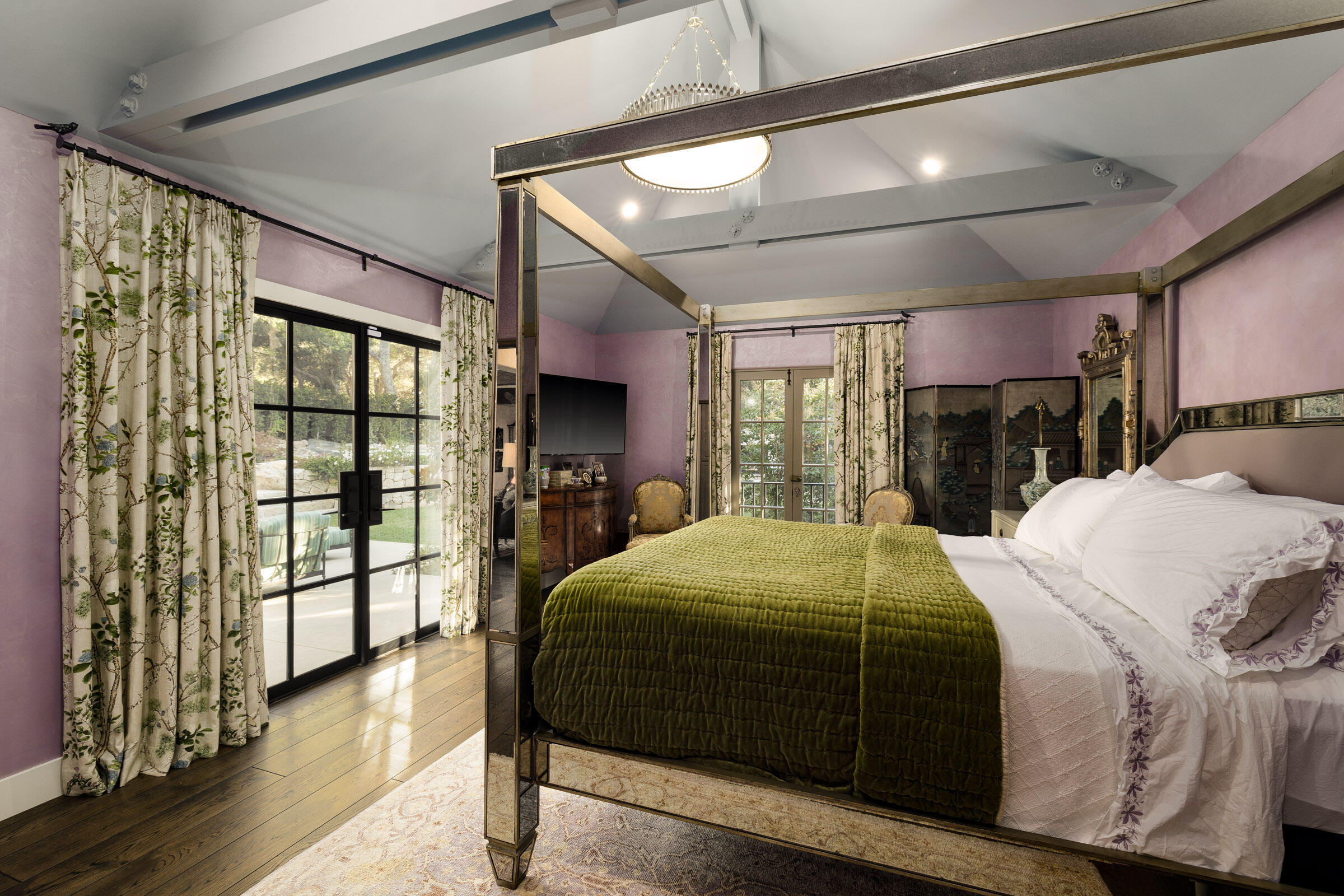 700 Mission Canyon Road Santa Barbara, CA 93105 - Photo 14 of 44 a bedroom with a large bed and a large window