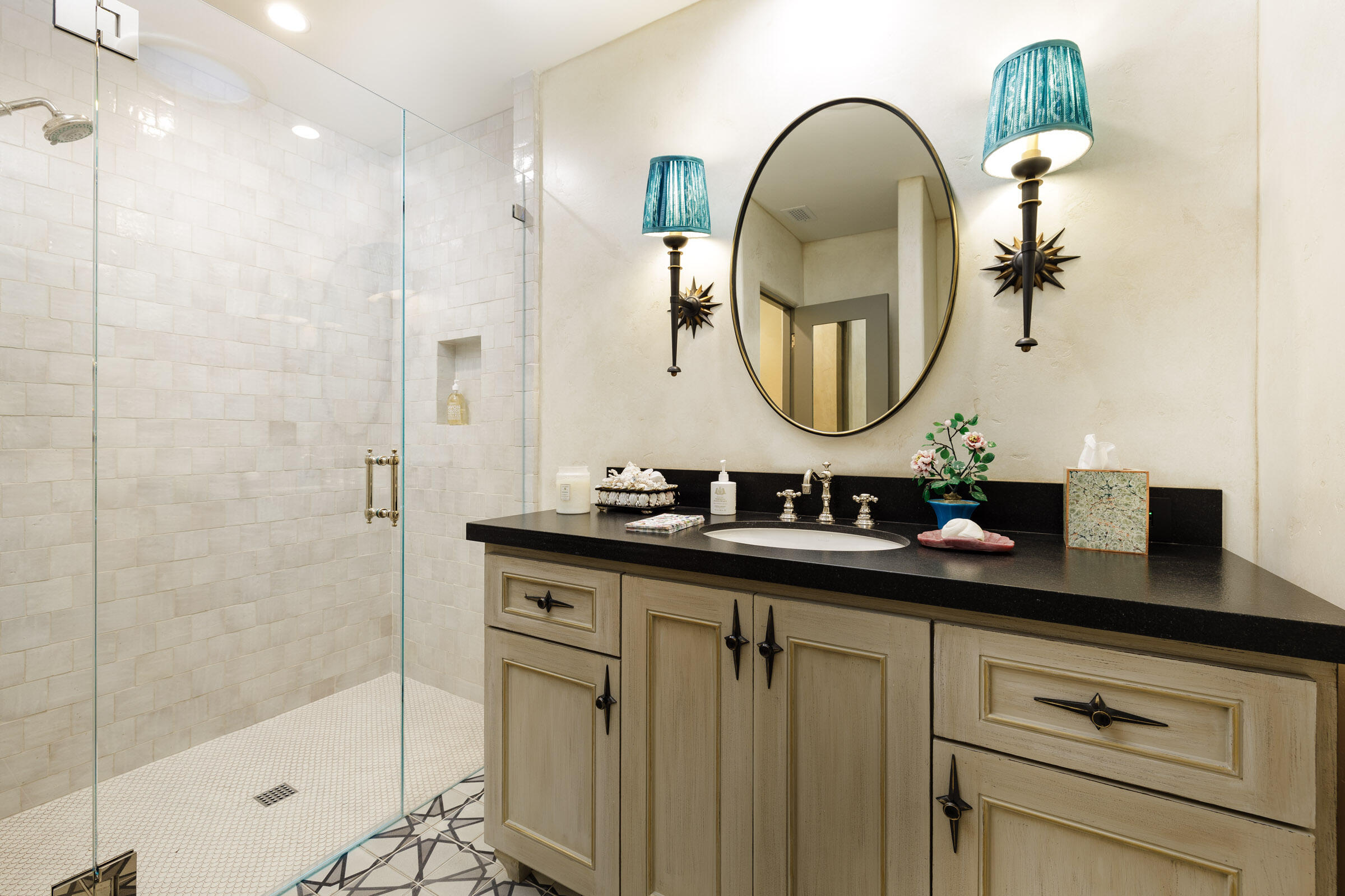 700 Mission Canyon Road Santa Barbara, CA 93105 - Photo 19 of 44 a bathroom with a sink and a mirror