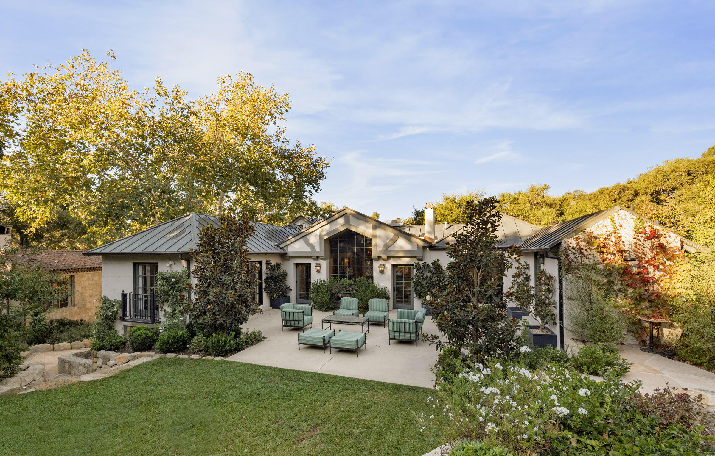 700 Mission Canyon Road Santa Barbara, CA 93105 - Photo 31 of 44 a view of a house with patio and garden