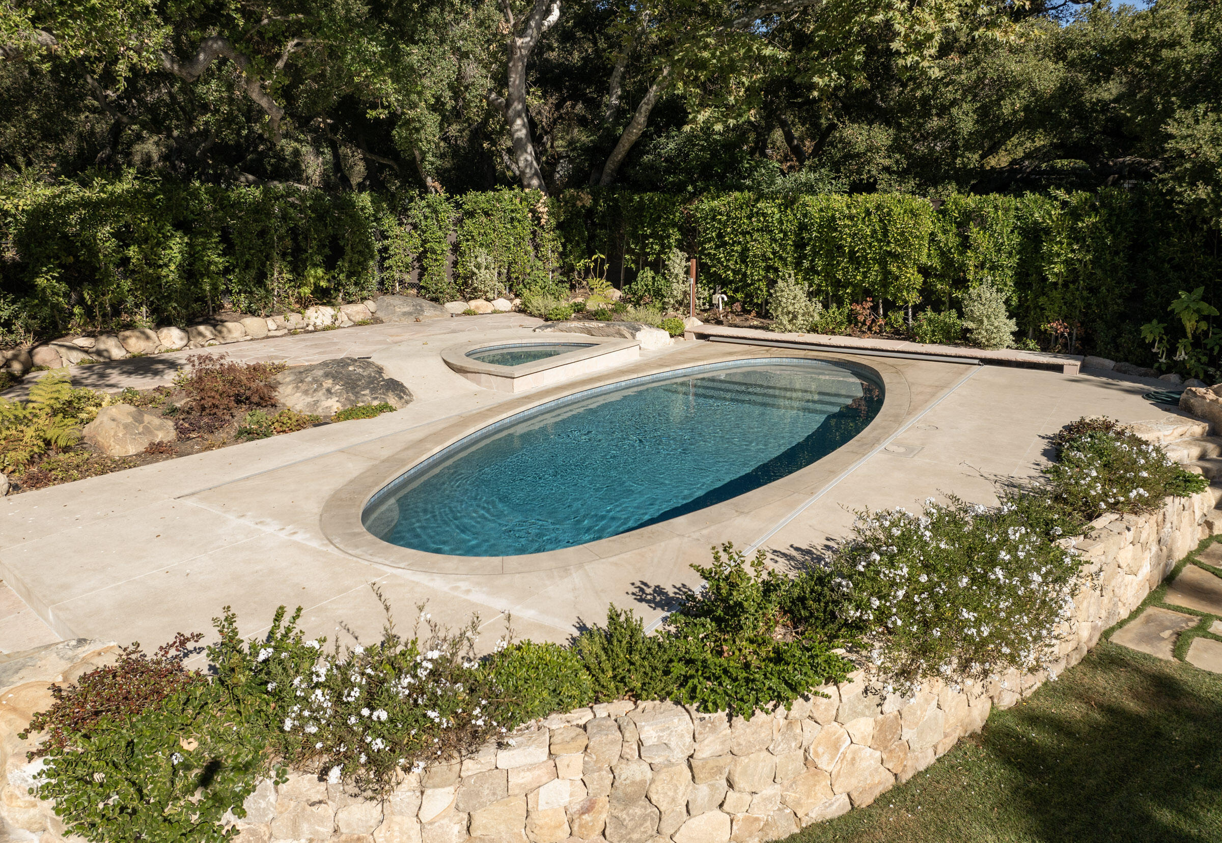 700 Mission Canyon Road Santa Barbara, CA 93105 - Photo 34 of 44 a view of a swimming pool with a yard