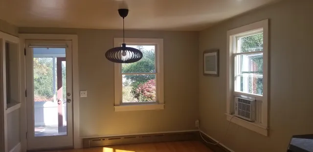 a kitchen with a stove and a microwave