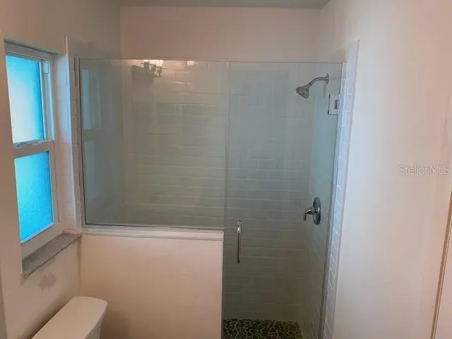 a bathroom with a shower
