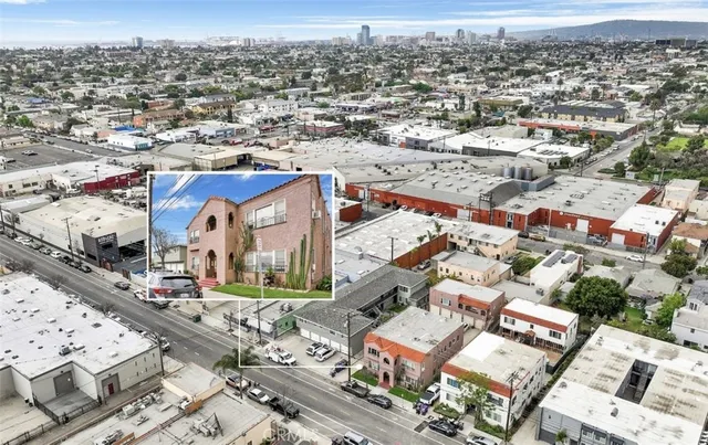 an aerial view of a city