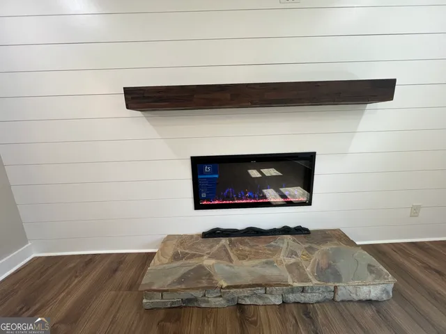 a room with fireplace