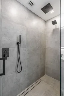 a bathroom with a shower