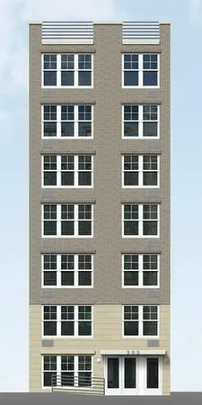 a view of building with windows