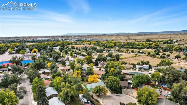 an aerial view of multiple house