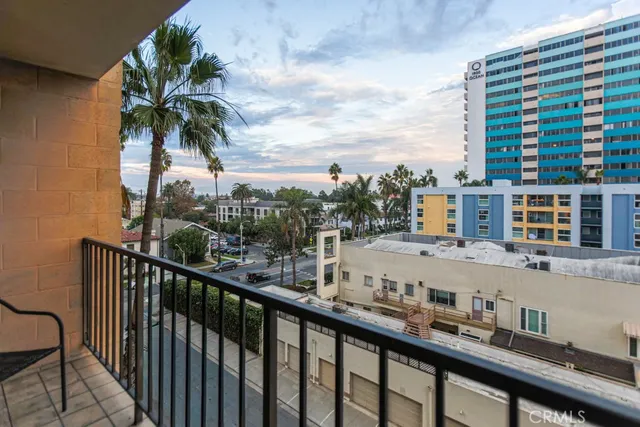 a city view from a balcony