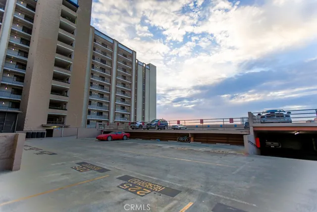 a view of street with balcony