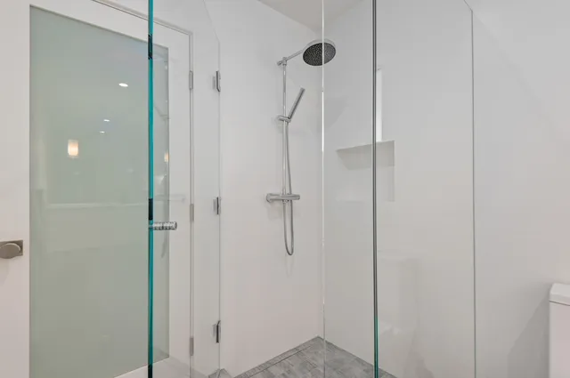 a bathroom with a shower