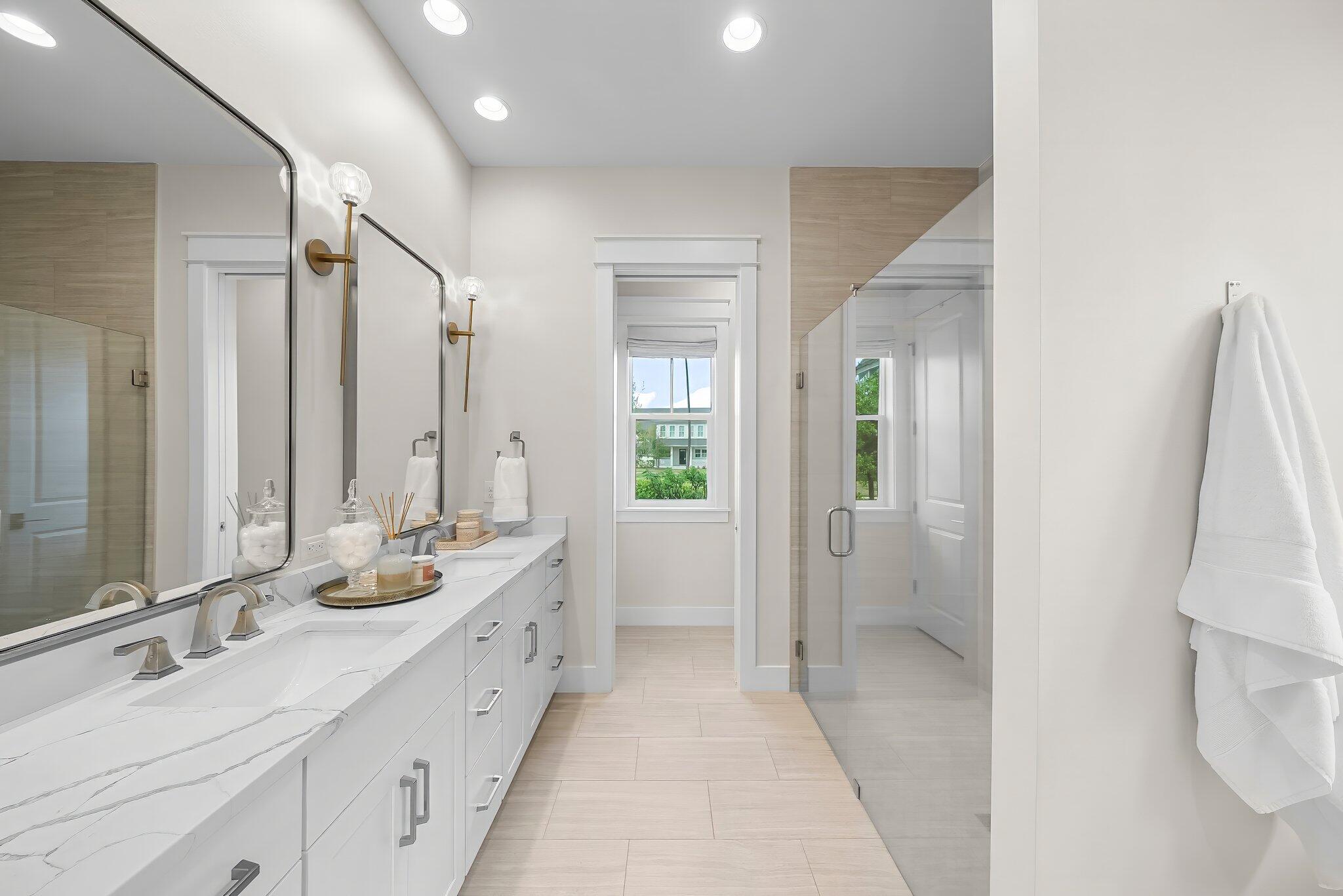 146 Trailhead Drive Inlet Beach, FL 32461 - Photo 19 of 74 a spacious bathroom with a double vanity sink mirror and double