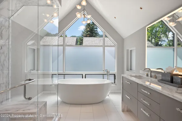 a bathroom with a shower