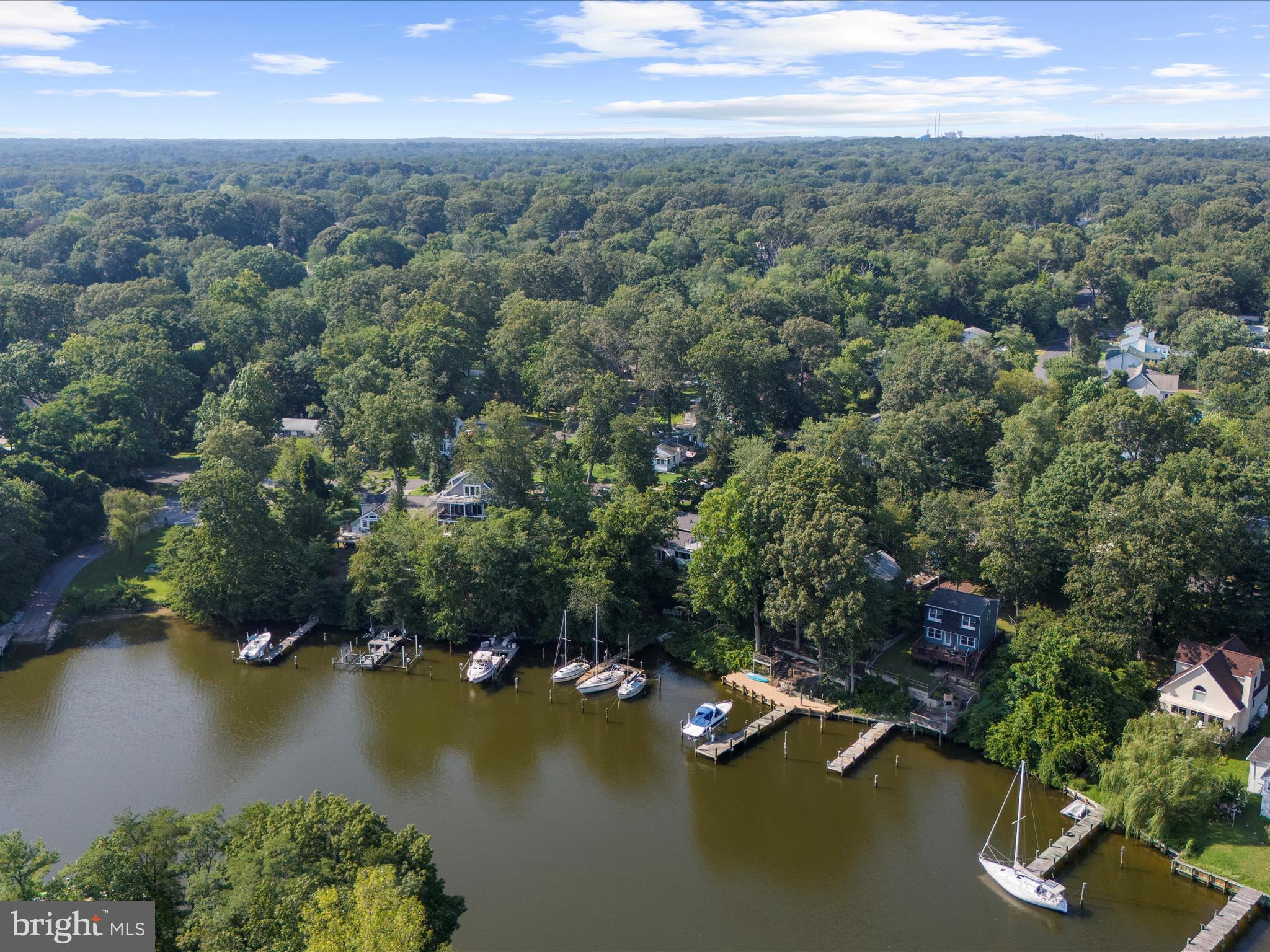 593 Riverside Drive Pasadena, MD 21122 - Photo 44 of 56 an aerial view of a houses with a lake view