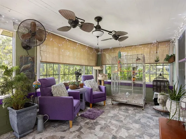 a living room with furniture