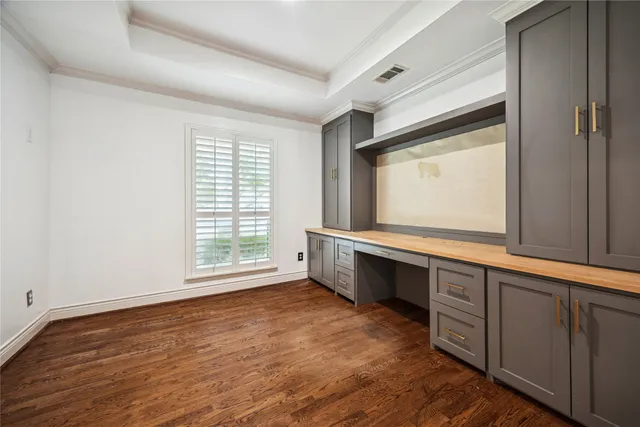 a large white room with a large window