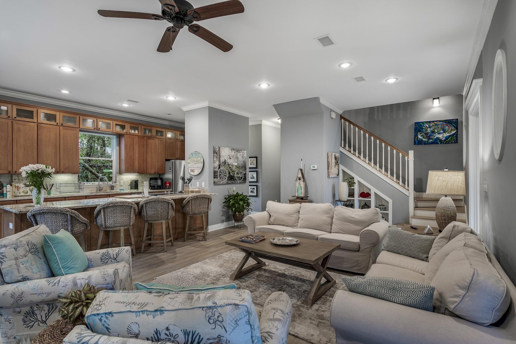 304 Wilderness Way Santa Rosa Beach, FL 32459 - Photo 13 of 48 a living room with furniture and a ceiling fan