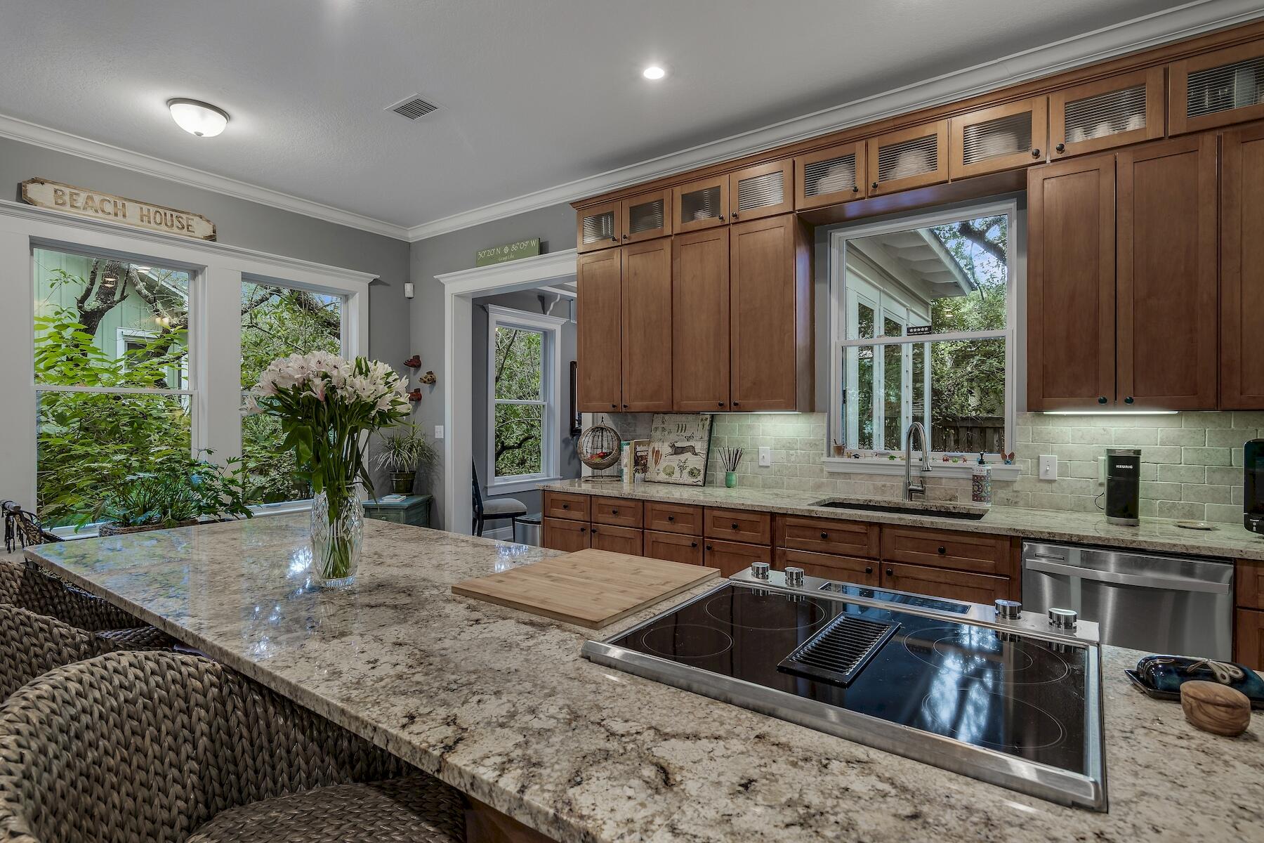 304 Wilderness Way Santa Rosa Beach, FL 32459 - Photo 19 of 48 a kitchen with granite countertop lots of counter top space and potted plant