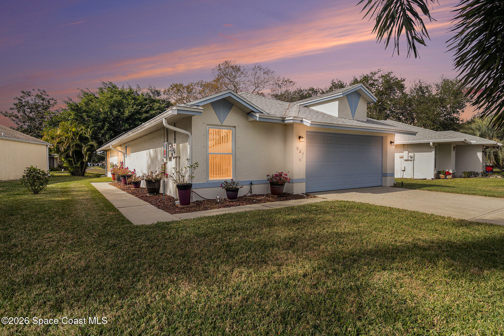 a view of a house with a patio