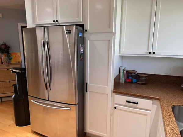 a view of street from balcony