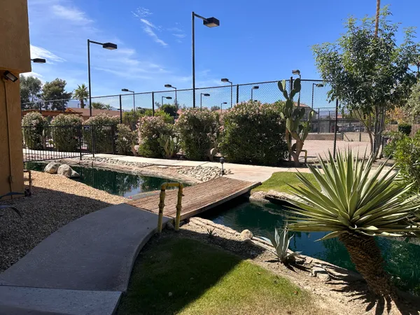 a view of a building with garden