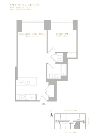 $7,038 | 7 West 21st Street, Unit 16J | Flatiron