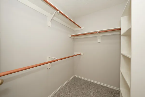 a view of small space with racks on the wall