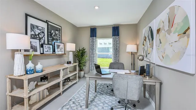 a room with furniture and window