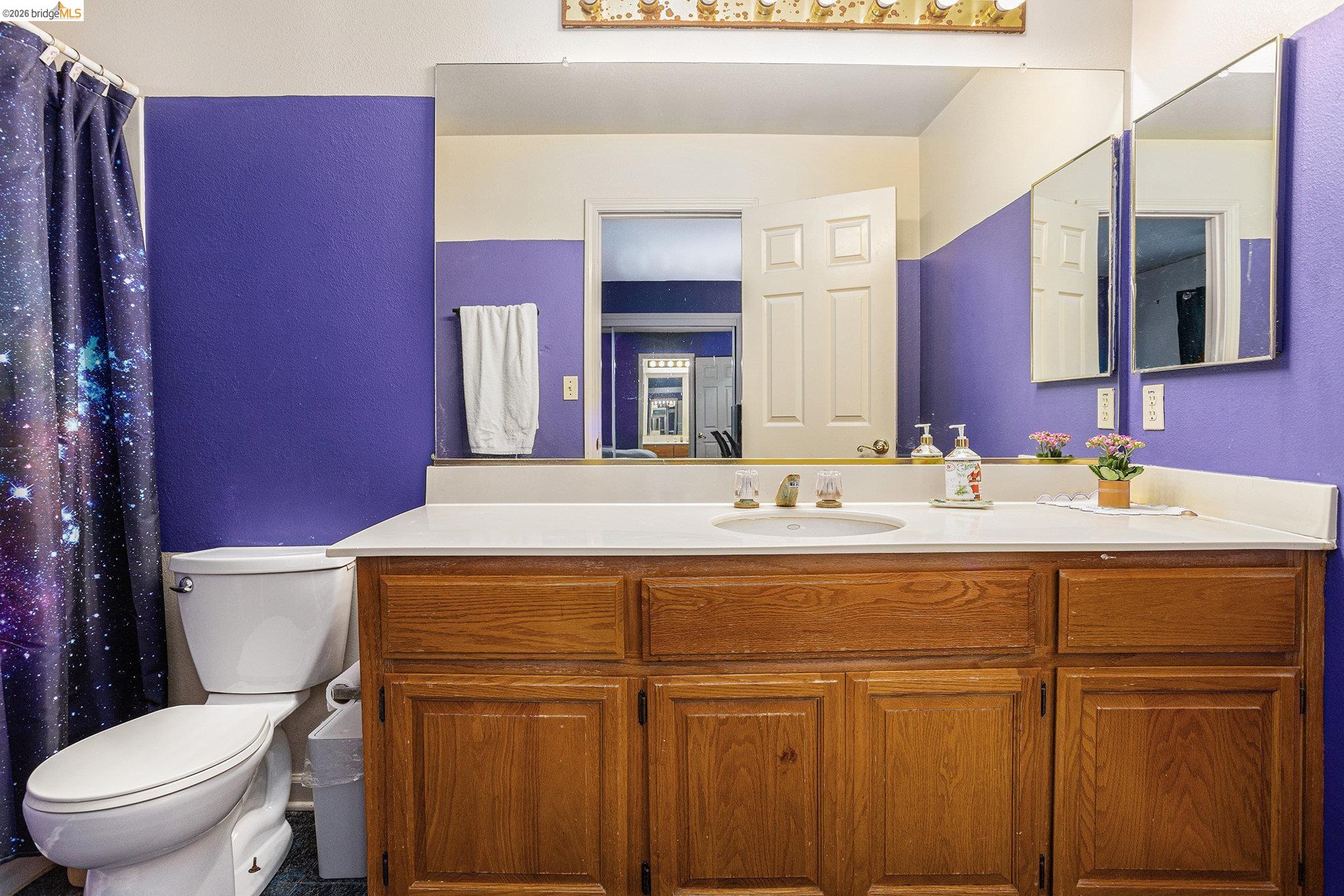 5490 Lenora Road Richmond, CA 94803 - Photo 14 of 22 a bathroom with a sink a toilet and mirror