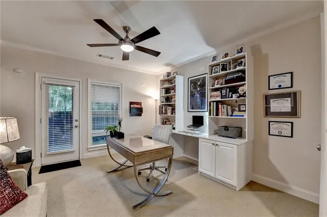 a balcony view with a seating space