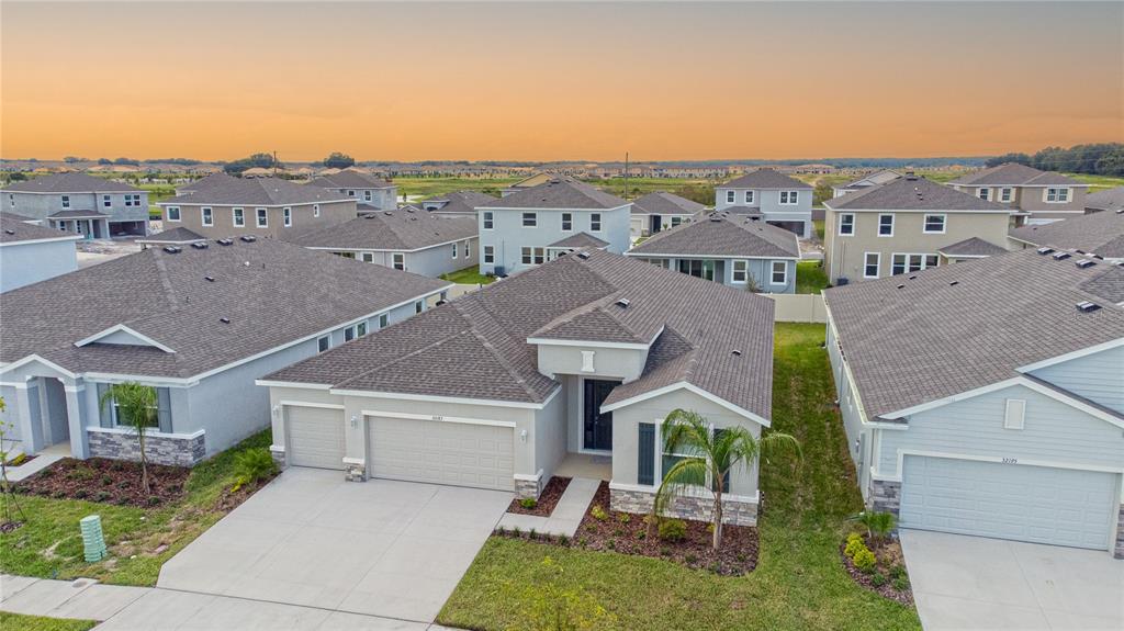 32183 Conchshell Sail Street Wesley Chapel, FL 33545 - Photo 42 of 45 an aerial view of multiple houses with a big yard