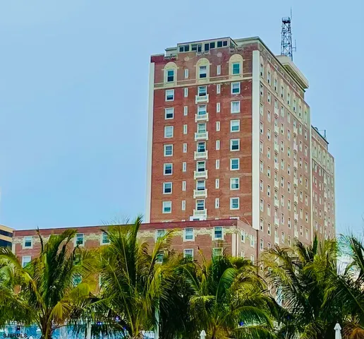 a front view of a building
