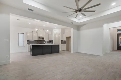 a large room with a large window