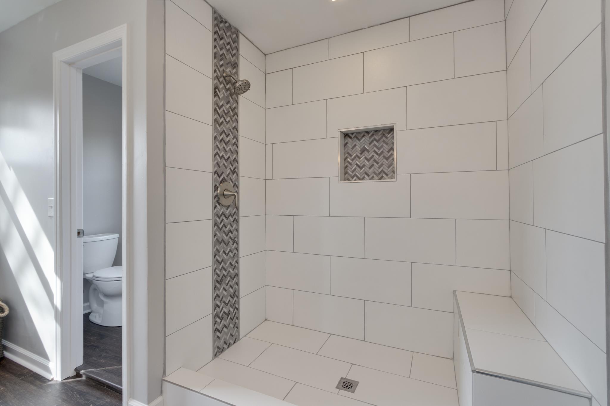 526 Rural Hill Road Nashville, TN 37217 - Photo 23 of 30 Master Bath Double Granite Vanities Tile Shower, New Fixtures, Toilet, Flooring, Paint, & more!
