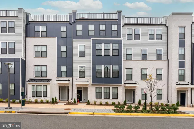 a front view of a multi story building