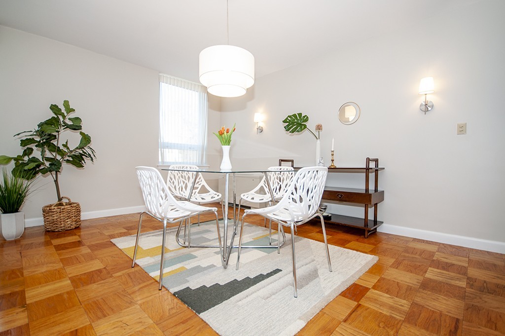 41 Park Street, Unit 207 Brookline, MA 02446 - Photo 5 of 25 a dining room with furniture and a potted plant