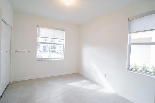 an empty room with a window