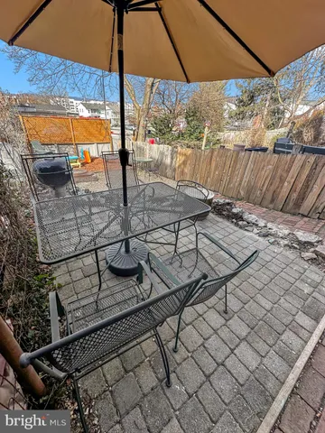 a view of outdoor space with seating