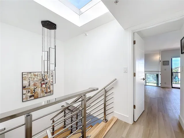 a view of entryway with wooden floor