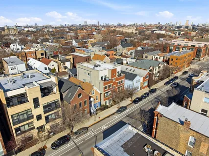 an aerial view of a city