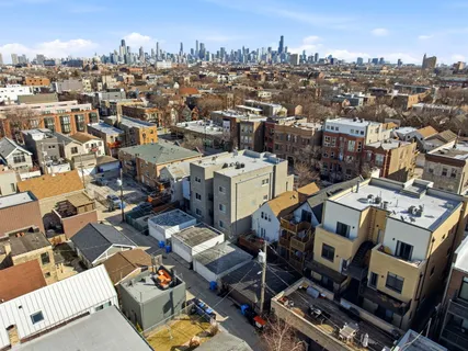 an aerial view of a city