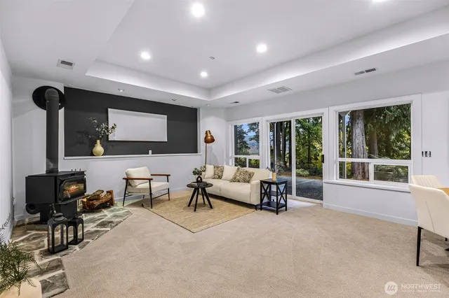 a living room with furniture