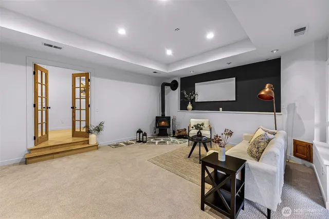 a living room with furniture