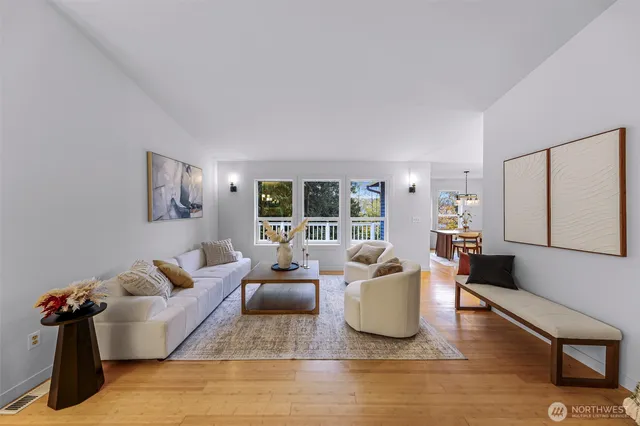 a living room with furniture and a couch